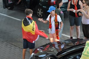 Odprawa kibiców na przejściu w Grzechotkach 