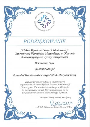 Podziękowania za wsparcie 