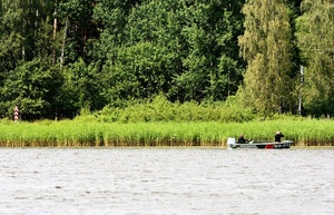 patrol Straży Granicznej na jeziorze Gołdap 