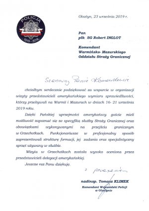 Podziękowania za wsparcie 