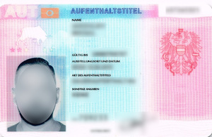 Podrobiony austriacki dokument pobytowy 