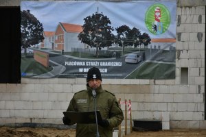 uroczystość wmurowania aktu erekcyjnego pod budowę Placówki Straży Granicznej w Barcianach 