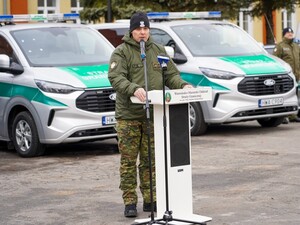 Komendant Warmińsko-Mazurskiego Oddziału Straży Granicznej podczas przemówienia Komendant Warmińsko-Mazurskiego Oddziału Straży Granicznej podczas przemówienia