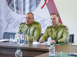 Komendant Warmińsko-Mazurskiego Oddziału Straży Granicznej wraz z zastępcą 