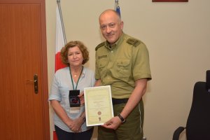 Wręczenie Komendantowi W-MOSG Certfikatu „Rubinowe Serce” 