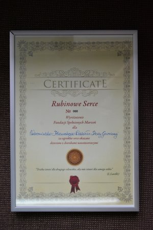 Certyfikat „Rubinowe Serce” 